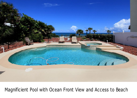 Magnificient Pool with Ocean Front View and Access to Beach
